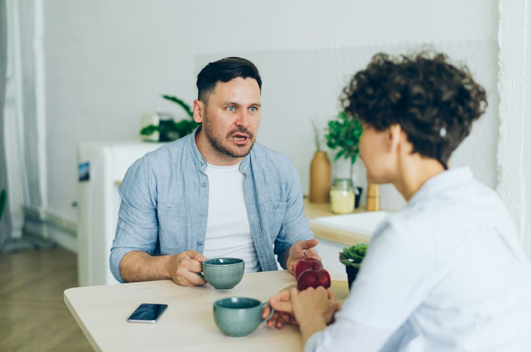 two people chatting openly