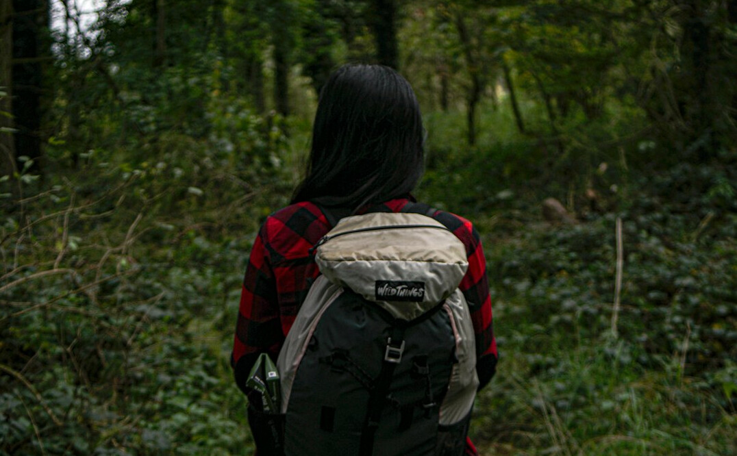 person walking in nature